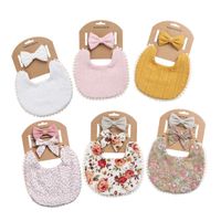 Cute Fruit Flower Bow Knot Linen Saliva Towel Baby Clothes main image 1