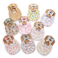 Cute Fruit Flower Bow Knot Linen Saliva Towel Baby Clothes main image 2
