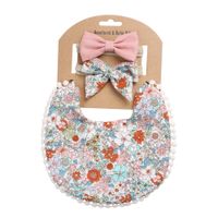 Cute Fruit Flower Bow Knot Linen Saliva Towel Baby Clothes sku image 1