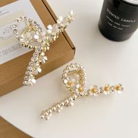 Sweet Flower Alloy Plating Artificial Pearls Rhinestone Hair Claws main image 6