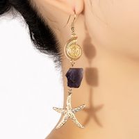 Fashion Starfish Alloy Plating Shell Earrings main image 1