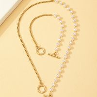 Simple Style Pearl Alloy Plating Pearl Necklace main image 1