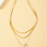 Einfacher Stil Perle Legierung Überzug Künstliche Perlen Halskette main image 4