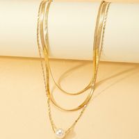 Einfacher Stil Perle Legierung Überzug Künstliche Perlen Halskette main image 5