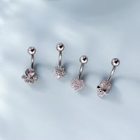 Belly Rings Fashion Heart Shape 316 Stainless Steel  Copper Plating main image 2