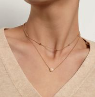 Fashion Heart Shape Alloy Plating Layered Necklaces sku image 2