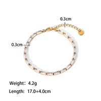 Fashion Square Stainless Steel Bracelets Plating Artificial Gemstones Stainless Steel Bracelets sku image 2