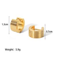 Simple Style C Shape Plating Stainless Steel Gold Plated Hoop Earrings sku image 1