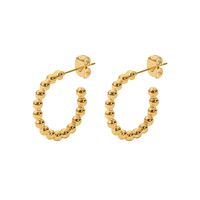 Simple Style C Shape Plating Stainless Steel Gold Plated Ear Studs sku image 1