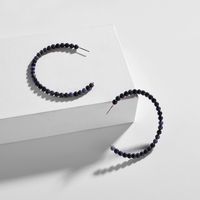 Qingdao Europäischer Und Amerikanischer Schmuck Original Stein Perlen Einfache C-förmige Große Kreise Damen Ohrringe Ohrringe Neue Ins sku image 2
