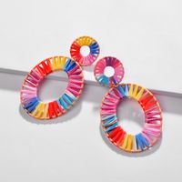Fashionable Hollow Section Dyed Colored Woven Alloy Earrings Nhlu130682 sku image 3