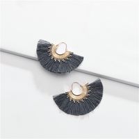 Fashion Cotton Thread Fringed Fan-shaped Multi-color Alloy Earrings Nhlu152755 sku image 3