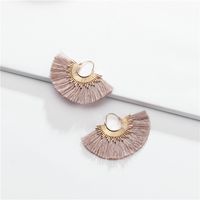 Fashion Cotton Thread Fringed Fan-shaped Multi-color Alloy Earrings Nhlu152755 sku image 4