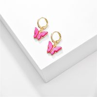 Big Jewelry Summer Candy Color Acrylic Butterfly Earrings Copper Ear Hooks  Wholesale Nihaojewelry sku image 6