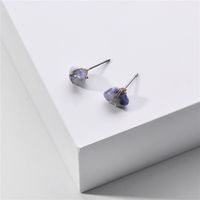 Fashion Big Jewelry Natural Stone Winding Copper Wire Small Stone Mini Earrings Wholesale Nihaojewelry sku image 7