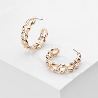 Jewelry Popular Jewelry Gold Platinum Chain Shape Exaggerated Punk Metal Earrings Wholesale Nihaojewelry sku image 1