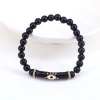 Simple Style Eye Copper Bracelets Beaded Enamel Gold Plated Copper Bracelets sku image 9