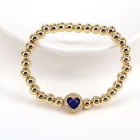 Estilo Simple Forma De Corazón Cobre Pulsera Chapado En Oro Circón Pulseras De Cobre sku image 1