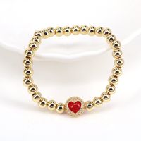 Estilo Simple Forma De Corazón Cobre Pulsera Chapado En Oro Circón Pulseras De Cobre sku image 4