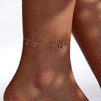 Fashion Butterfly Copper Plating Inlay Zircon Anklet 1 Piece main image 5