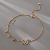 Fashion Butterfly Copper Plating Inlay Zircon Anklet 1 Piece main image 2