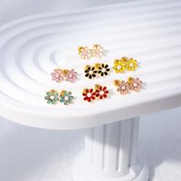 Simple Style Flower Plating 201 Stainless Steel 18K Gold Plated Ear Studs main image 1