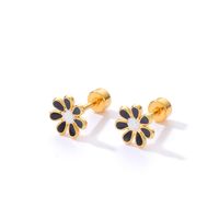 Simple Style Flower Plating 201 Stainless Steel 18K Gold Plated Ear Studs main image 6