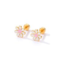 Simple Style Flower Plating 201 Stainless Steel 18K Gold Plated Ear Studs main image 8