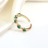 Simple Style Round Copper Open Ring Inlay Zircon Copper Rings main image 3