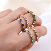 Simple Style Round Copper Open Ring Inlay Zircon Copper Rings main image 1