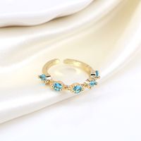 Simple Style Round Copper Open Ring Inlay Zircon Copper Rings main image 4