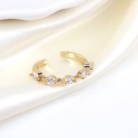 Simple Style Round Copper Open Ring Inlay Zircon Copper Rings main image 5