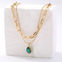 Vintage Style Water Droplets Copper Necklace Plating Zircon Copper Necklaces 1 Piece main image 6
