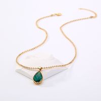Vintage Style Water Droplets Copper Necklace Plating Zircon Copper Necklaces 1 Piece main image 7
