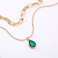 Vintage Style Water Droplets Copper Necklace Plating Zircon Copper Necklaces 1 Piece main image 4