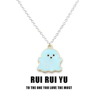 Cute Ghost Alloy Halloween Unisex Pendant Necklace sku image 1