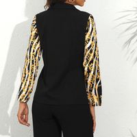 Women's Fashion Geometric Printing Single Breasted Coat Blazer main image 9