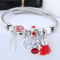 Fashion Round Steel Artificial Rhinestones Bangle 1 Piece main image 5