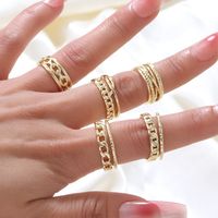 Simple Style Copper Open Ring Plating Hollow Out Copper Rings main image 1