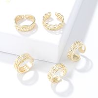 Simple Style Copper Open Ring Plating Hollow Out Copper Rings main image 2