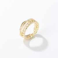 Simple Style Copper Open Ring Plating Hollow Out Copper Rings main image 6