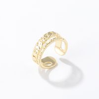 Simple Style Copper Open Ring Plating Hollow Out Copper Rings main image 7