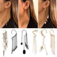 Fashion Geometric Tassel Alloy Copper Earrings Plating Arylic Artificial Pearl Copper Earrings main image 1