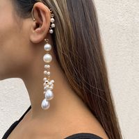 Mode Geometrisch Quaste Legierung Kupfer Ohrringe Überzug Aryl Künstliche Perle Kupfer Ohrringe sku image 2