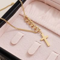 Fashion Cross Stainless Steel Necklace Plating Stainless Steel Necklaces sku image 1