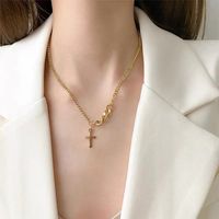 Fashion Cross Stainless Steel Necklace Plating Stainless Steel Necklaces main image 4