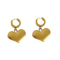 Fashion Heart Shape Stainless Steel Earrings Plating Stainless Steel Earrings sku image 1
