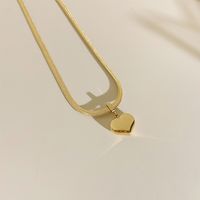 304 Stainless Steel 16K Gold Plated White Gold Plated Gold Plated Fashion Plating Metal Chain Heart Shape Necklace sku image 2