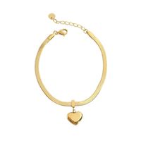 304 Stainless Steel 16K Gold Plated White Gold Plated Gold Plated Fashion Heart Shape Bracelets Necklace sku image 1