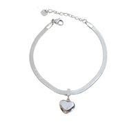 304 Stainless Steel 16K Gold Plated White Gold Plated Gold Plated Fashion Heart Shape Bracelets Necklace main image 2